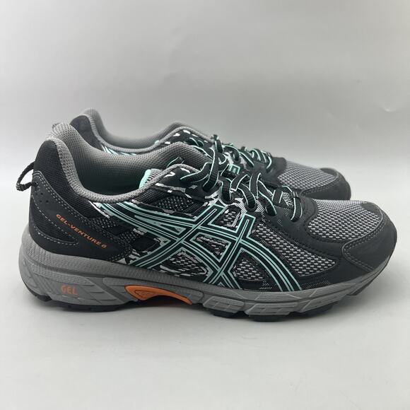 Asics Shoes - Asics Gel Venture 6 Trail Running Shoes Women Size 9 Gray Teal Comfort Sneakers